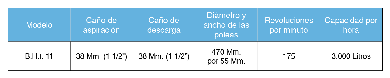 Caracteristicas Bomba BHI11