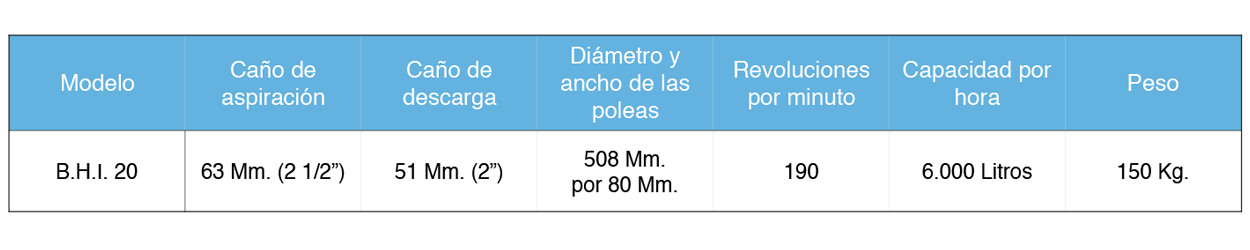 Caracteristicas BHI20